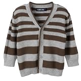 Infant Boys' Cherokee  Striped Cardigan Sweater - Grey/Brown