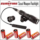 Surefire M300A-BK LED Mini Scout Mountable Weapon Flashlight/Light With Six Surefire Batteries