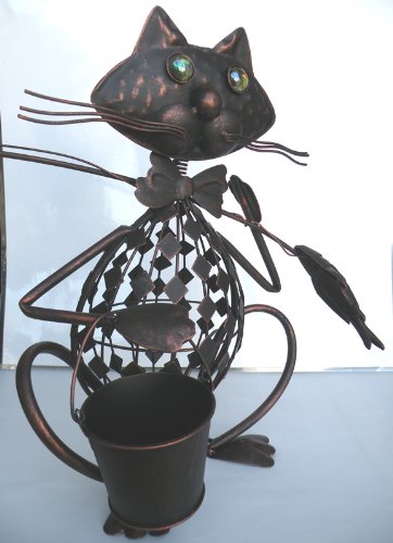 100% Handmade-Antique Brass Handcrafted Figurine Fishing Cat-Gorgesous,Elegant and Attractive for Outdoor or Indoor.Beautiful Rooster 15