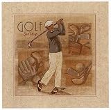 Golf Swing by Bruno Pozzo. Art Print Poster FRAME IT.. 16 inches width by 16 inches height. Highest Quality Art Poster Print