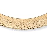 PalmBeach Jewelry 18k/Sterling Silver Herringbone Necklace 18
