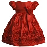 Bonnie Jean TODDLERS 2T-4T BONAZ ROSETTE BORDER TAFFETA Special Occasion Wedding Flower Girl Holiday Pageant Party Dress