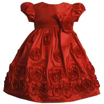 Bonnie Jean TODDLERS 2T-4T BONAZ ROSETTE BORDER TAFFETA Special Occasion Wedding Flower Girl Holiday Pageant Party Dress