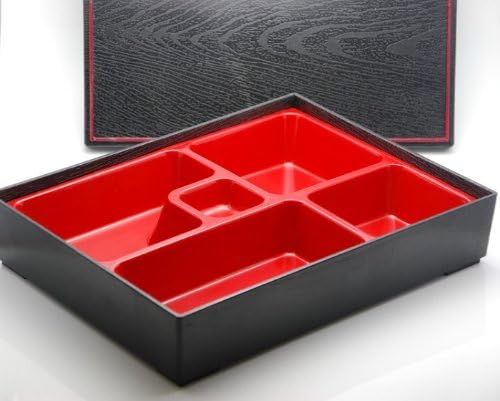 5 Compartment Lacquered Bento Lunch Box with Cover