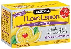 Bigelow I Love Lemon Herbal Tea, 20-Count Boxes (Pack of 6)