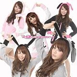 CUTEうさ耳パーカーワンピース グレー パーカー
