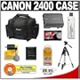 Canon 2400 Digital SLR Camera Case Gadget Bag + NB-2LH Battery + Tripod + Accessory Kit for EOS Rebel XT & XTi