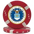U.S. AIR FORCE Seal on Red Big Slick Texas Hold'em Chip