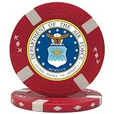 U.S. AIR FORCE Seal on Red Big Slick Texas Hold'em Chip