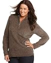 Karen Scott Plus Size Sweater, Zip Chenille Long Sleeve