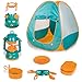 Little Explorers Kids Pop Up Play Tent with Camping Gear Outdoor Toy Tools Set (7 Pieces)
