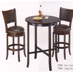 3 pc Espresso Fnish Wood Bar Table and 2 Stools Set by