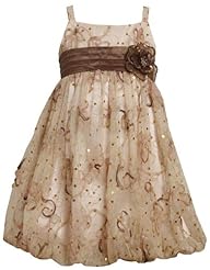 Girls Applique Sequined Cotton/Polyester Bubble Dress Jumper 