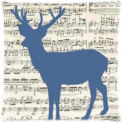 Deer Silhouette with Typography Poster Zippered Pillow Case 20x20(two sides)