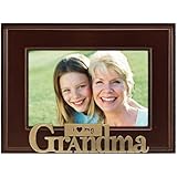 Malden I Heart Brass Word Grandma Picture Frame, 4-Inch by 6-Inch