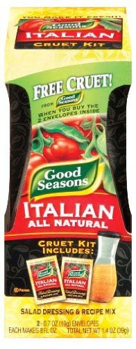 Good Seasons Salad Dressing & Recipe Kit, Cruet w/2 ct Italian Dressing Mix
