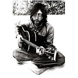 John Lennon (Sitting with Guitar) Music Poster Print - 24x36 Poster Print, 24x36 Poster Print, 24x36