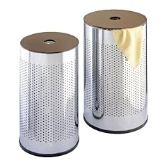 Wenko 17533100 W�schetruhen-Set Belingo - 2er Set, 37 und 54 Liter, � 31 und � 36 cm, Chrom-Walnussholz-Optik