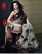 Alisha Printed Georgette Saree / Sari fabric for casual wear