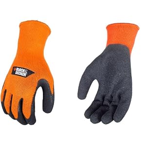 Black and Decker BD540XL Textured Rubber Coated Gripper Work Gloves, X-Large by Black & Decker