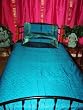 3p Blue Floral Silk Sari Indian Bedding Bedspread Coverlet-twin