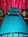 3p Blue Floral Silk Sari Indian Bedding Bedspread Coverlet-twin