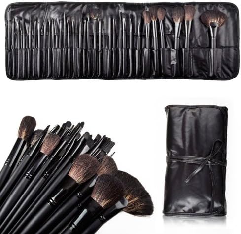 Emylike Professional Studio Quality 32 Piece Natural Cosmetic Makeup Brush Brushes Set Kit with Black Pouch Case Bag (Black)