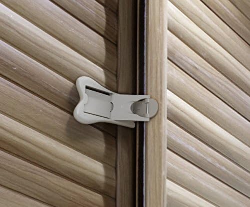 Sure Basics Sliding Door Lock,  2 Pack, Grey/White