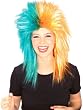 Sports Fanatic Wig in Teal and Orange
