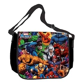  Silver Buffalo MH0101 Marvel Heroes 15-Inch by 12-Inch Messenger Bag, Multi-Color