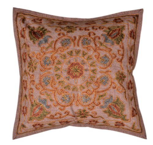 Imagen 2 de Trabajo hecho a mano bordado de Algodón Cojín establecer tamaño cover set 16 x 16 pulgadas Juego de 5 piezas