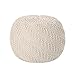 Christopher Knight Home Austin Knitted Cotton Pouf in Beige