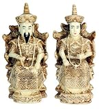 Classic Good Funny Unique Anniversary Gift Couples - 7" Lucky Emperor & Empress Oriental Figurine Statues - Set of 2