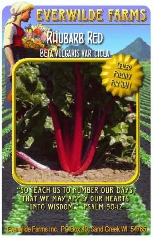 Everwilde Farms - 1/4 Lb Rhubarb Red Swiss Chard Seeds - Bulk Seed Packet