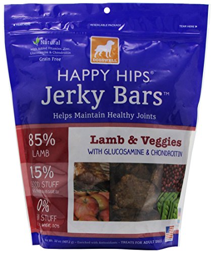 DOGSWELL 842249 Happy Hips Lamb Veggie Jerky Bar for Pets, 32-Ounce