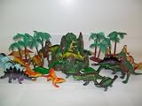 Giant Bucket of Dinosaur Action Figures Playset - 32 Dinosaurs and Accessories