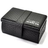 Invicta Black Quilted Leatherette Three-Watch Collectable Storage Box