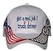get a real job! be a truck driver USA Flag / Checker Racing Hat / Baseball Cap
