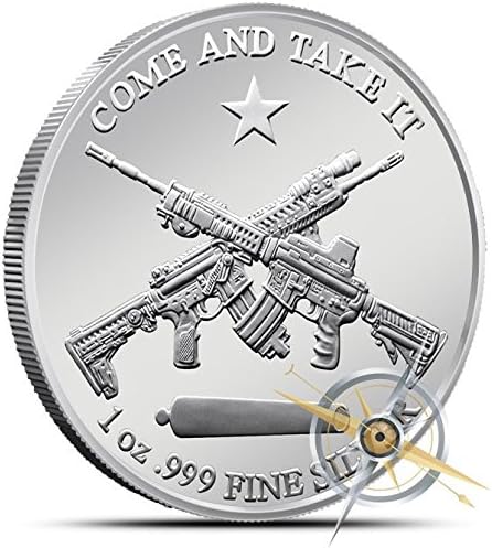 1 oz. MOLON LABE Silver Round Coin Bullion, One Ounce .999 Fine COME and TAKE IT