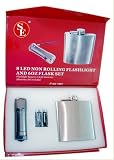 Search : COOL GIFT! 8LED Flashlight & Stainless Steel Hip Flask in a Gift Box