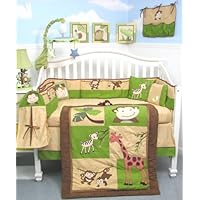 SoHo Monkey Savannah Baby Crib Nursery Bedding Set 10 pcs