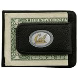 Cal Golden Bears Black Leather Card Holder & Money Clip