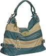 Huge Zip Toggles Hobo - Blue and Beige or Pewter