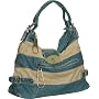Huge Zip Toggles Hobo - Blue and Beige or Pewter