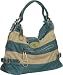 Huge Zip Toggles Hobo - Blue and Beige or Pewter