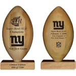 New York Giants Super Bowl XLII Champions Laser Engraved Wood Football