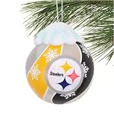 Pittsburgh Steelers NFL Light Up Glass Ball Ornament