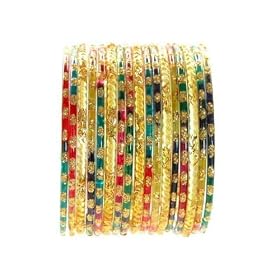 Beachcombers! Ethnic Glass Indian Wedding Bridal Bollywood Bangles Belly Dance Bracelets Set...