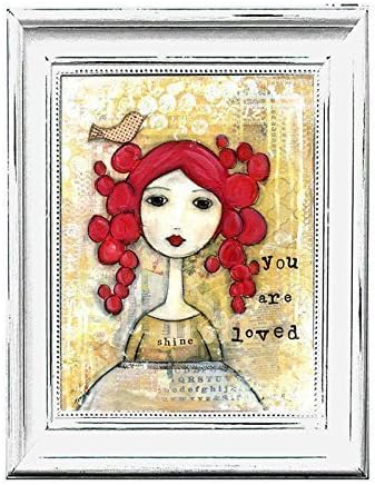 you are loved, shine - quote - 8x10 Mixed media art print - whimsical girl - unique handmade girls room wall art, sister, mother daughter, dorm room, wife, friend