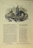 SURLY HALL RIVER BOATS TREES FAMILY PICNIC ANTIQUE PRIN